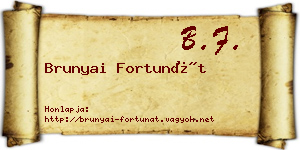 Brunyai Fortunát névjegykártya